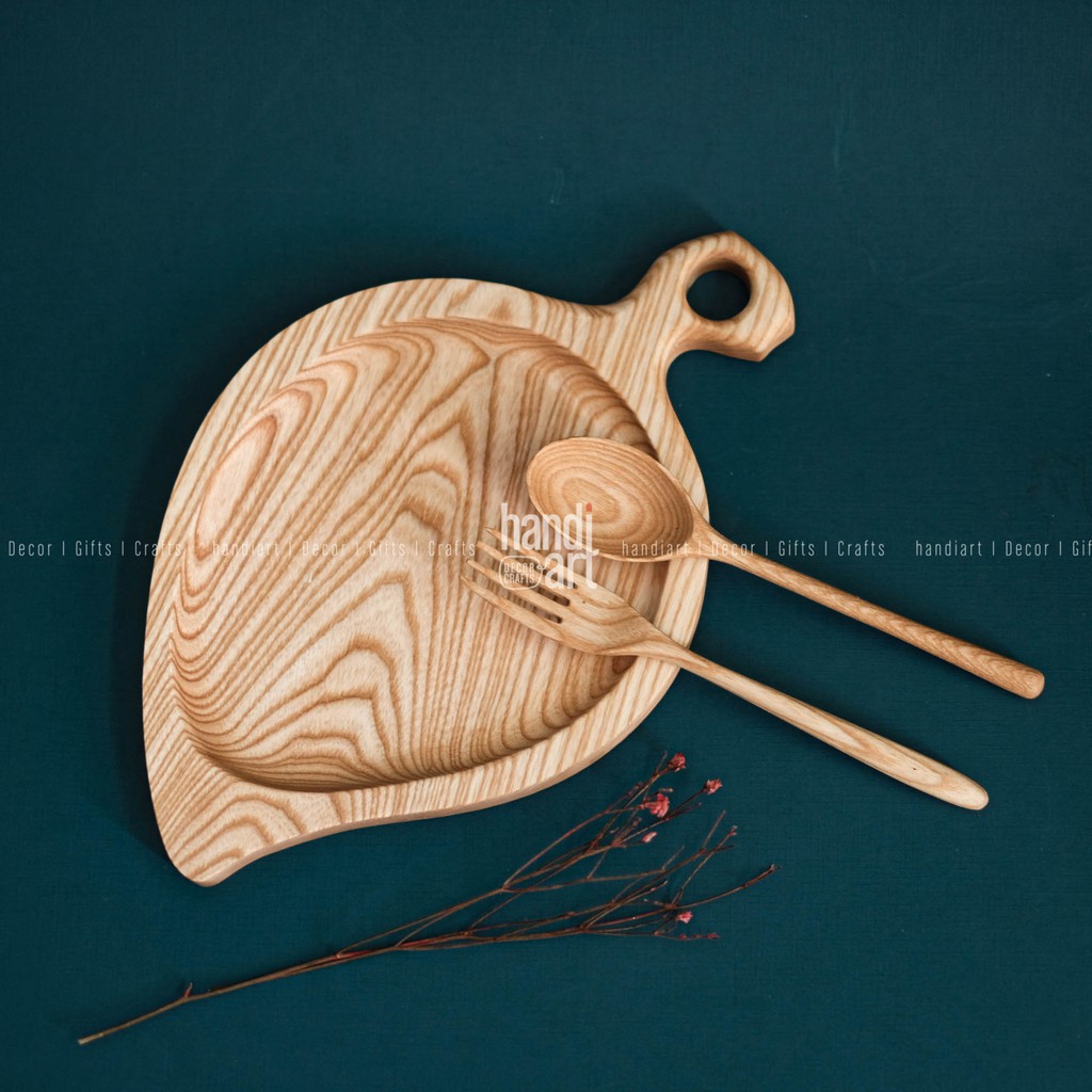 Khay gỗ hình chiếc lá - khay gỗ tự nhiên - Wooden tray