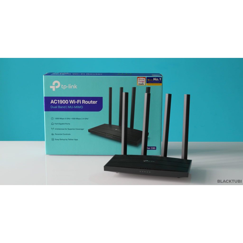 Bộ phát wifi TP-Link băng tần kép MU-MIMO 3x3 AC1900 - Router wifi hiệu suất cao Archer C80_Chính hãng