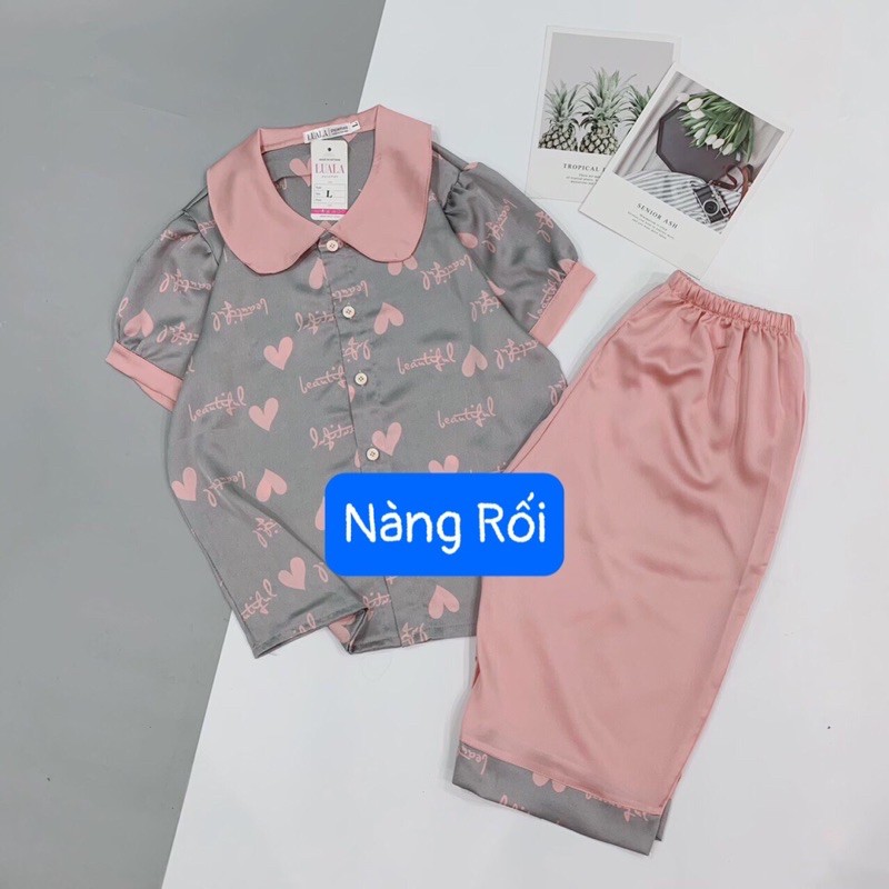 Bộ PYJAMA Lụa Cộc Lửng Xinh Đẹp GIAO MÀU NGẪU NHIÊN