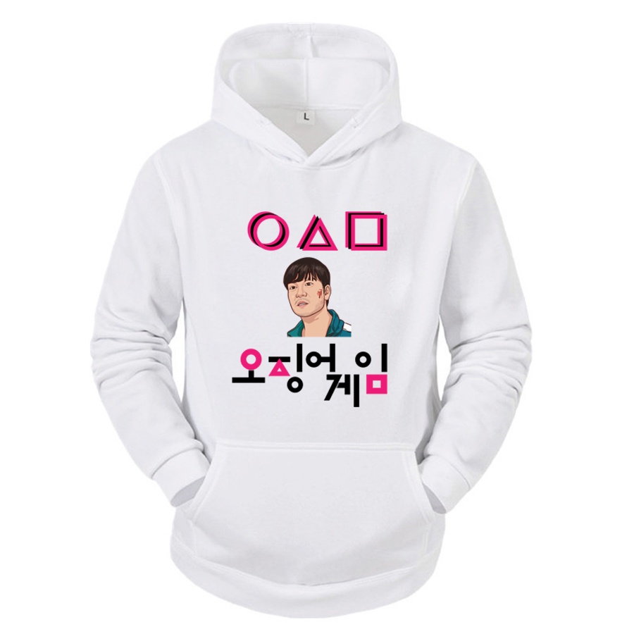 Áo hoodie Trắng Squid game nhiều mẫu, Vải Nỉ Ngoại Dầy Dặn, Anam Store