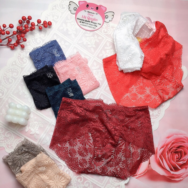 Quần lót nữ ren đùi hoa cúc sexy, không viền cạp cao ôm bụng nâng mông chất ren mềm mướt cho nàng thoải mái cả ngày
