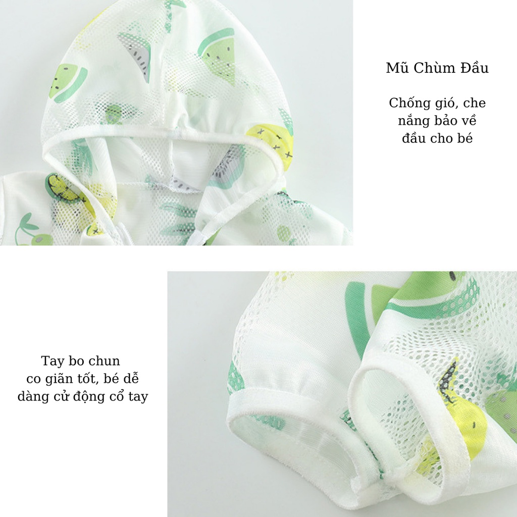 Áo chống nắng cho bé thông hơi có mũ chống tia uv cao cấp LABAMO