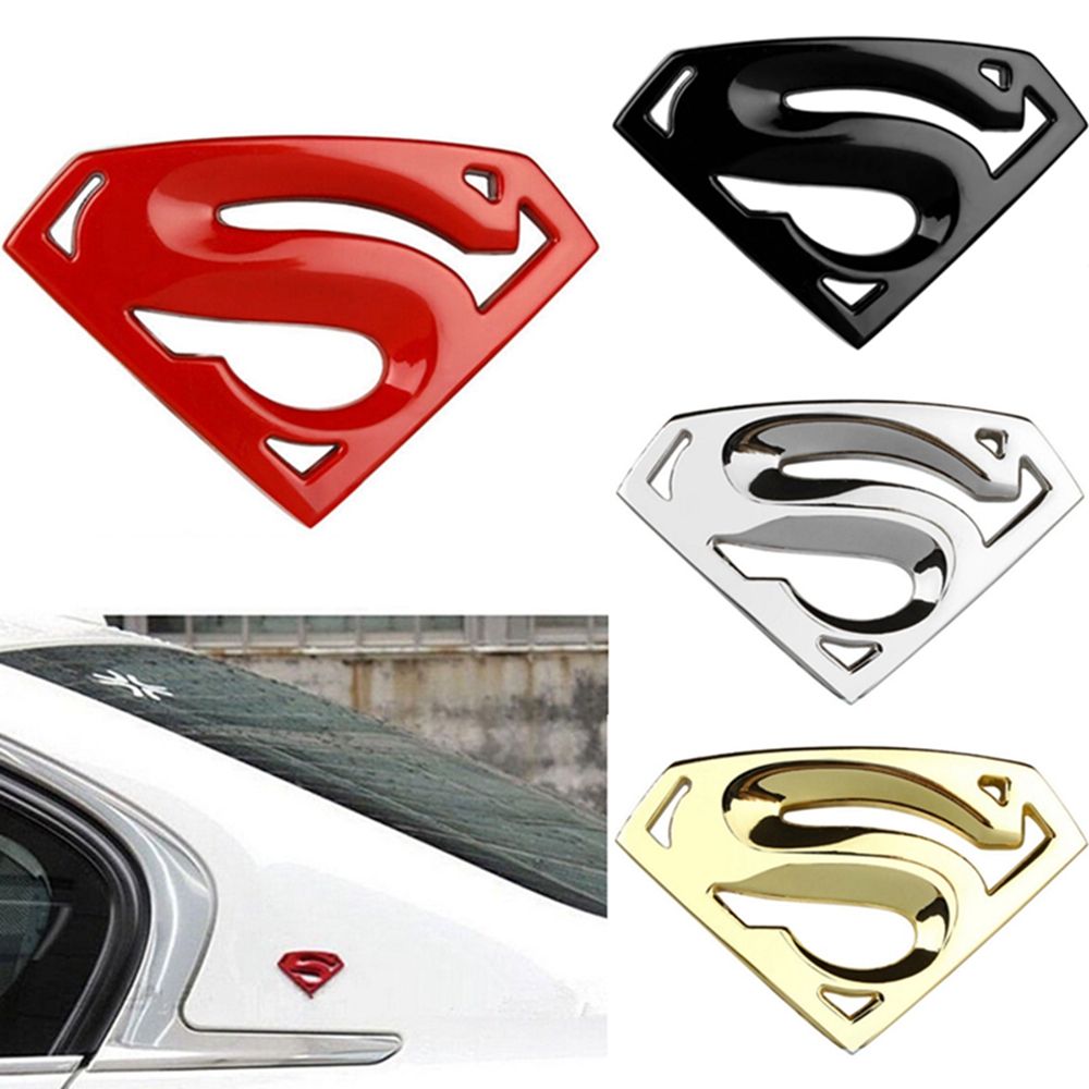 Miếng Dán Logo Superman 3d Bằng Kim Loại Nhiều Màu Trang Trí Xe Hơi / Xe Máy