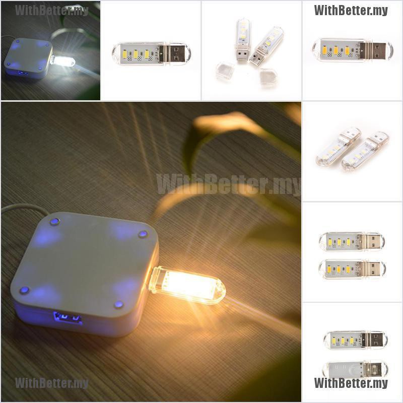 Đèn Led 3 Bóng Ánh Sáng Trắng Có Cổng Sạc Usb Tiện Dụng