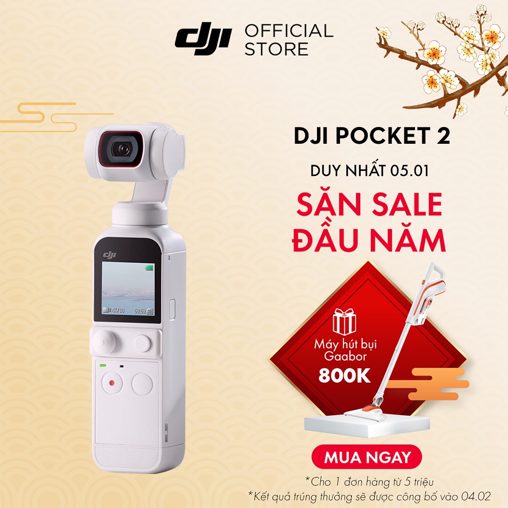 DJI Osmo Pocket 2 Sunset White Máy quay phim  Chống Rung 4K 60fps  Hàng chính hãng  Bảo hành 12 tháng 1 Đổi 1