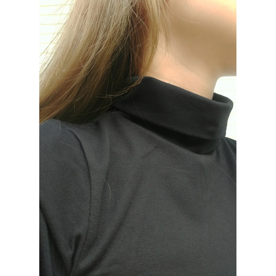 Áo thun KING nữ tay ngắn ,cổ lọ, cổ cao, form ôm body, chất thun cotton trơn co giãn tốt, kingchuyensi, T17