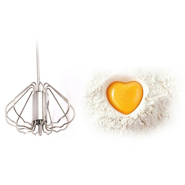Push Rotation Auto Hand Whisk Mixer Egg Beater Cream Frother Dressings Blender Bakeware