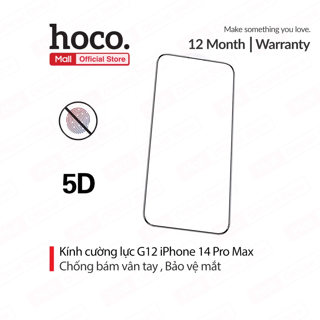Kính cường lực Hoco G12 full màn hình chống xước bảo vệ mắt mỏng nhẹ cho iPhone 14 Pro Max