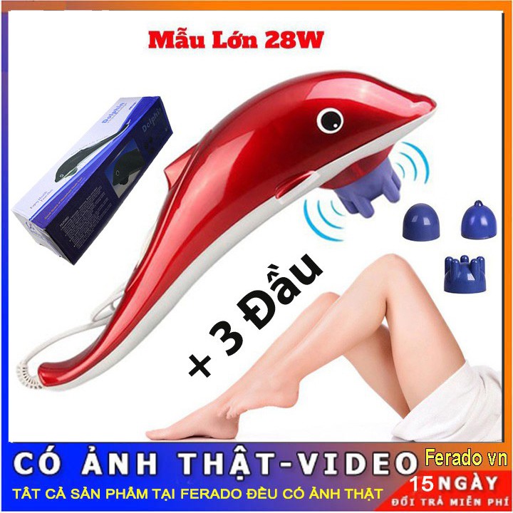 Máy massage cá heo toàn thân kèm 3 đầu massage