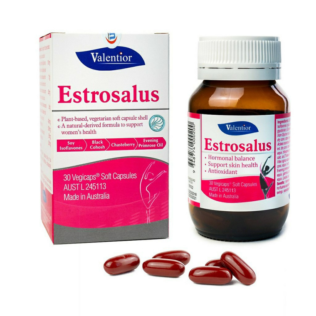 Viên Uống Estrosalus Valentior Điều Hòa Nội Tiết Nữ Làm Đẹp Da, Chống Lão Hóa, Kéo Dài Tuổi Xuân  Hộp 30 Viên