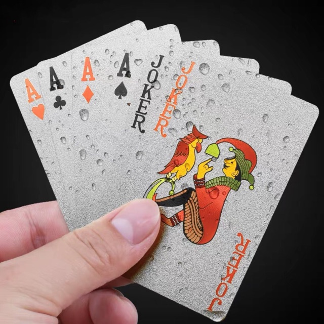 BỘ BÀI POKER NHỰA PVC NHŨ BẠC CHỐNG THẤM NƯỚC