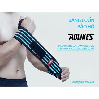 Dây quấn cổ tay tập gym AOLIKES hỗ trợ tập gym tập tạ hàng chính hãng