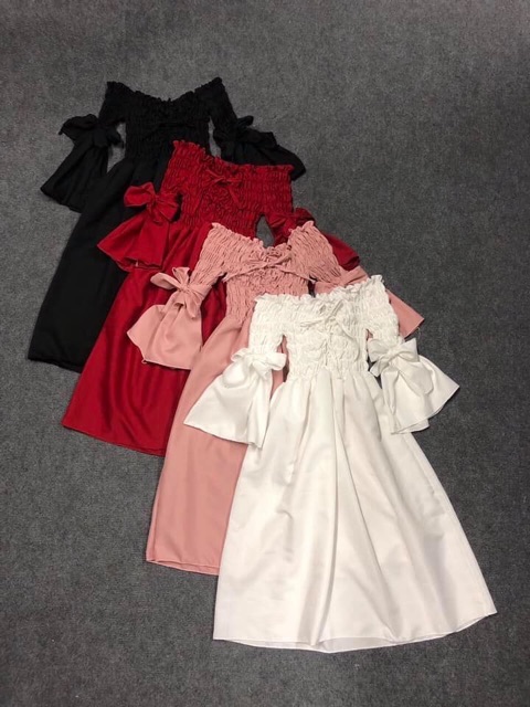 Video_Đầm trễ vai công chúa nhún body ngực | BigBuy360 - bigbuy360.vn