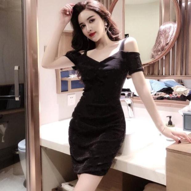 Body ánh nhũ hở vai dún ngực