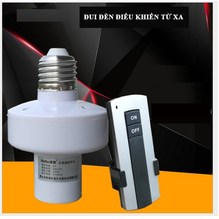 Đui đèn điều khiển từ xa RF E27 đen