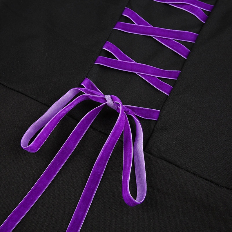 Đầm Mini Không Tay Phối Ren Phong Cách Gothic Gợi Cảm Cho Nữ