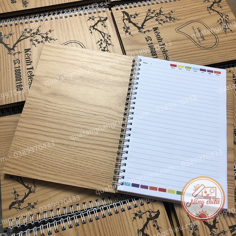 Sổ tay thương hiệu - Khắc logo thương hiệu của công ty, doanh nghiệp theo yêu cầu - Sổ bìa gỗ cứng 2 mặt chống thấm nước