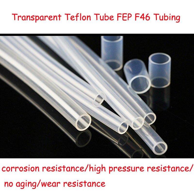 Ống nhựa teflon trong suốt 5M 0.8x1.6mm 1x2mm 1x3mm 1.5x3mm 1.6x3.2mm F46 chịu nhiệt cao 200 độ C 600V chất lượng cao