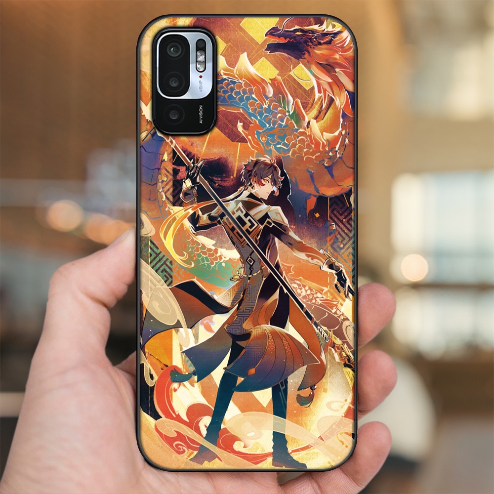 Ốp lưng Xiaomi Redmi Note 10 5G viền đen in hình Zhongli Genshin Impact