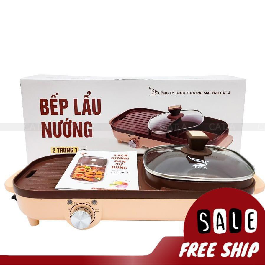 Bếp lẩu nướng đa năng CÁT Á -  2 TRONG 1 - Tiết kiệm điện năng, Đem lại bữa ăn đa dạng