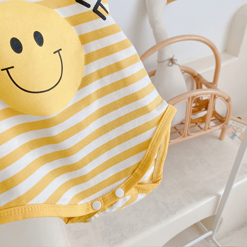 Bộ Áo Liền Quần Bằng Cotton In Hình Quả Chuối Dễ Thương Thời Trang Mùa Hè Cho Bé Sơ Sinh