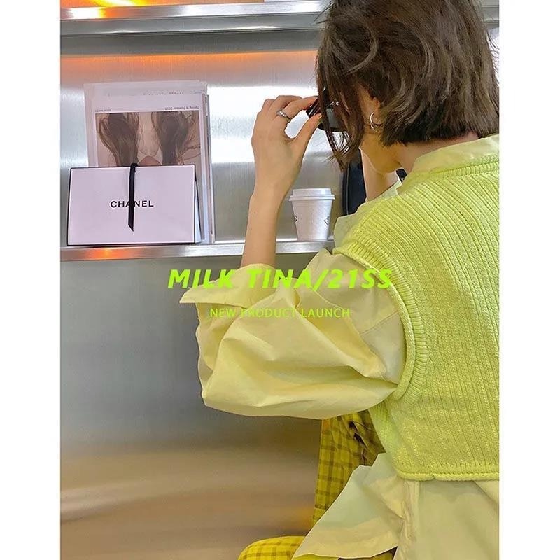 Áo Sweater Dệt Kim Sát Nách Dáng Rộng Mỏng Thiết Kế Đơn Giản Dễ Phối Đồ Thời Trang Cho Nữ