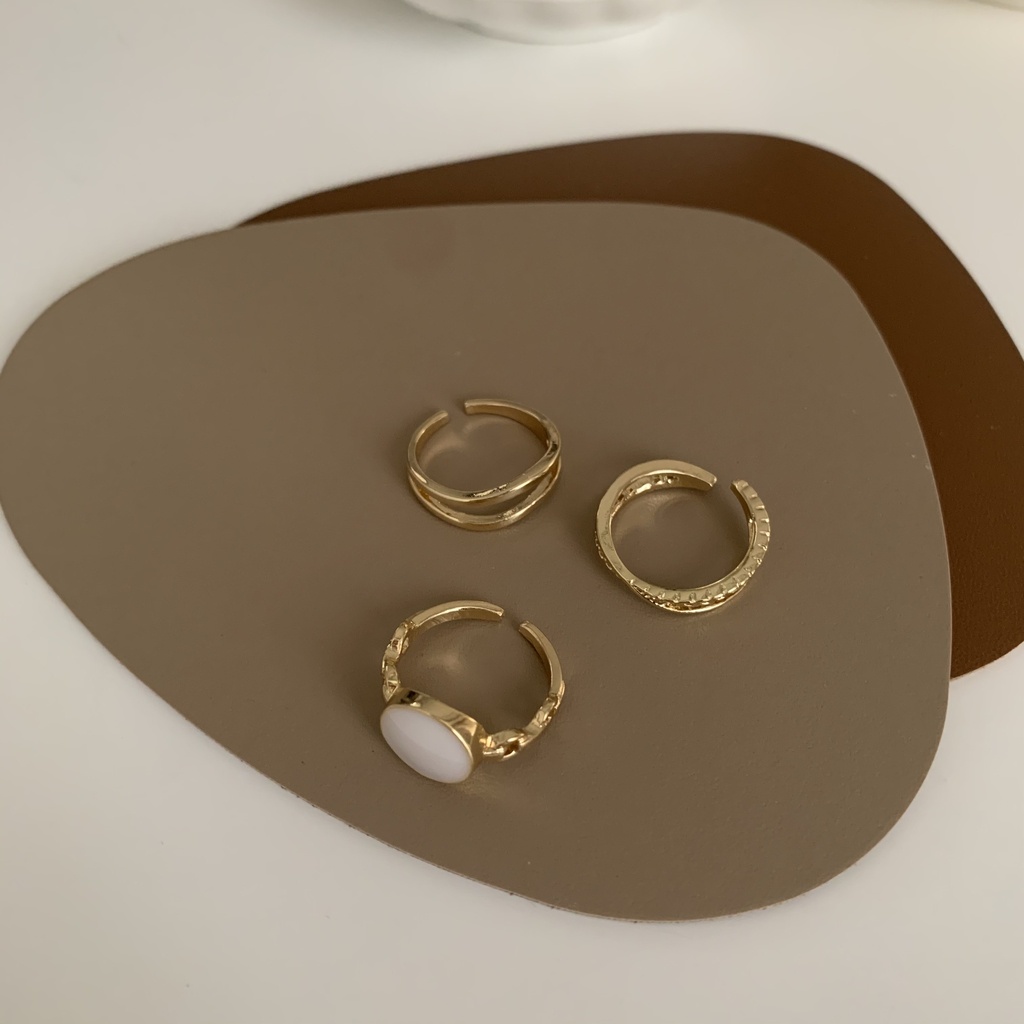 Bộ Nhẫn Đeo Ngón Tay Phong Cách retro Hàn Quốc Đơn Giản Sang Trọng Có Thể Điều Chỉnh