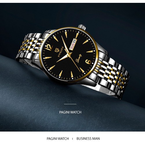 Đồng Hồ Nam PAGINI PA5566 Dây Thép Không Gỉ Kim Dạ Quang Mặt Đen Nam Tính - FullBox BH Hãng 12 Tháng | BigBuy360 - bigbuy360.vn