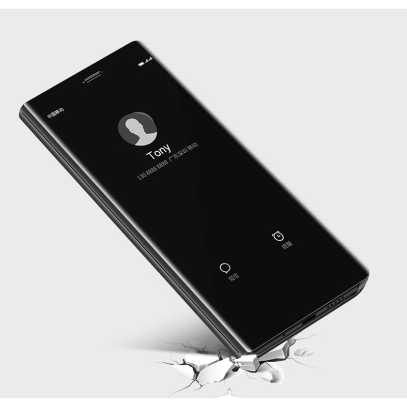 Ốp lưng Samsung Galaxy Note 8 Note 5 4 3 9 10 plus thông minh Flip Cover Đứng xem Clear Mirror cover