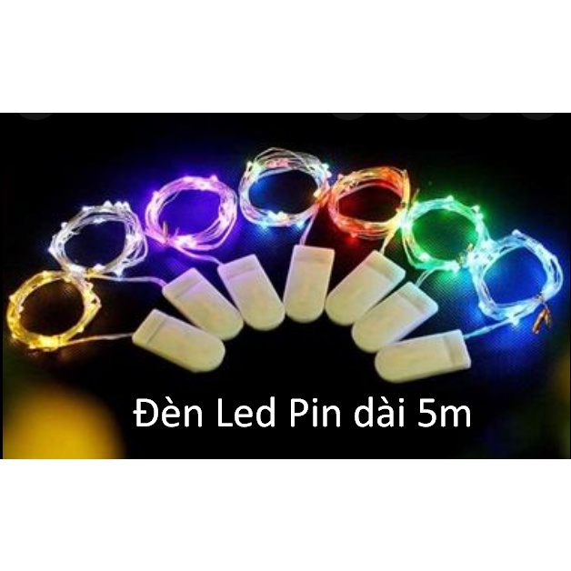 Dây Đèn Led Trang Trí Tiệc dài 3m, 5m, 7m Led Pin Led cắm điện Phụ kiện trang trí tiệc cưới phụ kiện trang trí sinh nhật