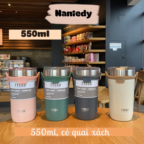 Cốc Cafe Giữ Nhiệt Ly Uống Nước Coffee Inox 304 Cao Câp 550ml có nắp