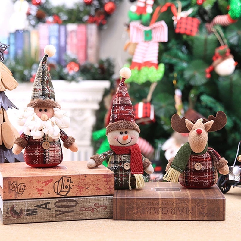 Búp Bê Trang Trí Giáng Sinh Hình Tuần Lộc / Ông Già Noel Hoạt Hình 3D
