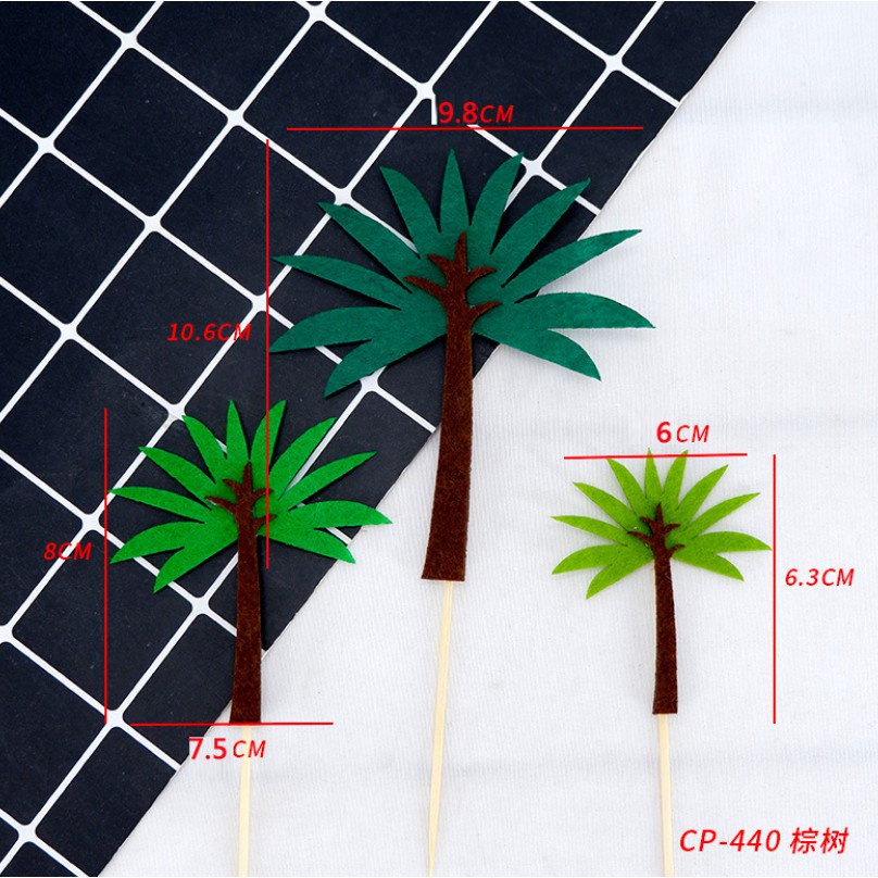 Cây Dừa Cắm Thẻ Trang Trí Bánh Kem Sinh Động