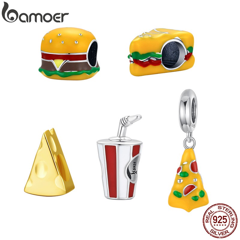 Phụ Kiện Bamoer Bằng Bạc Bamoer Scc2013 Hình Thức Ăn Nhanh/Bánh Mì Thời Trang Dùng Làm Vòng Tay DIY