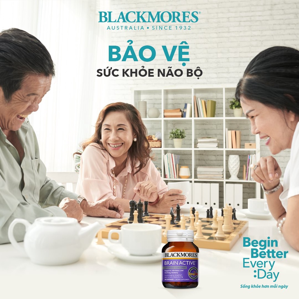 Viên Uống Blackmores Bổ Não Tăng Cường Trí Nhớ Brain Active 30 Capsules 30 Viên