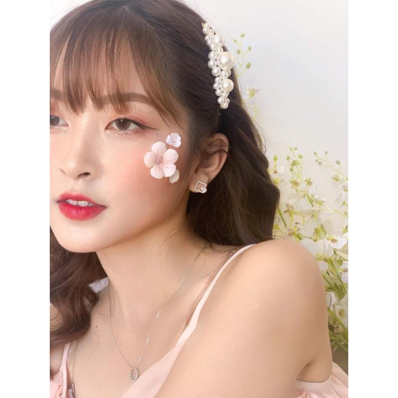 Hoa make up, cánh hoa vải đính khẩu trang mã T-6601