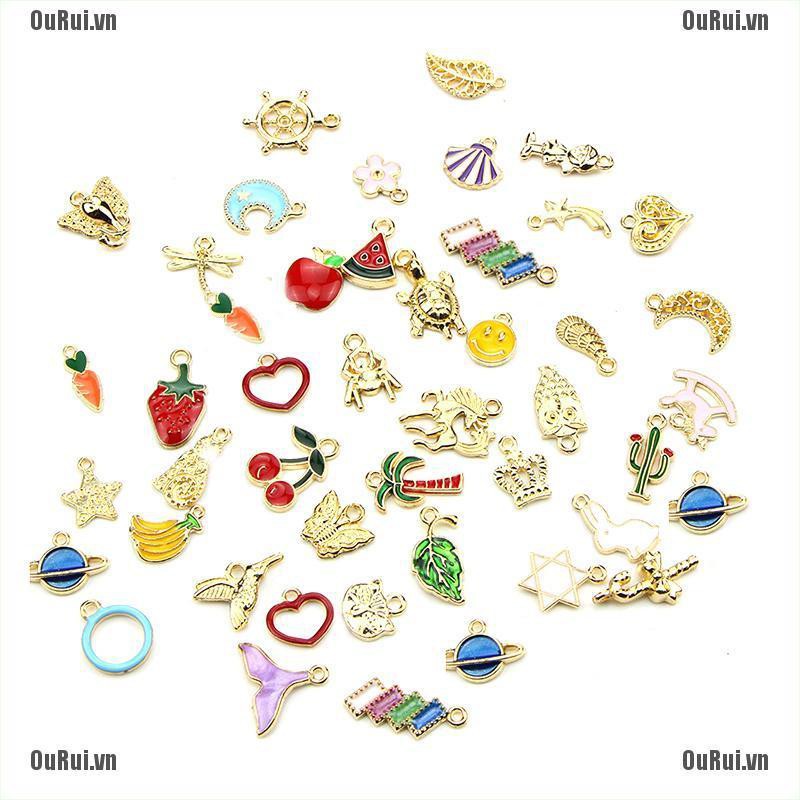 Bộ 50 Mặt Dây Chuyền Tráng Men Thủ Công Xinh Xắn