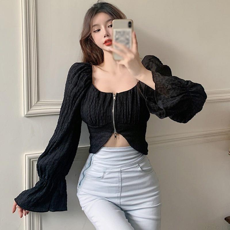 Áo Voan Trễ Vai Màu Sắc Thanh Lịch Cho Nữ