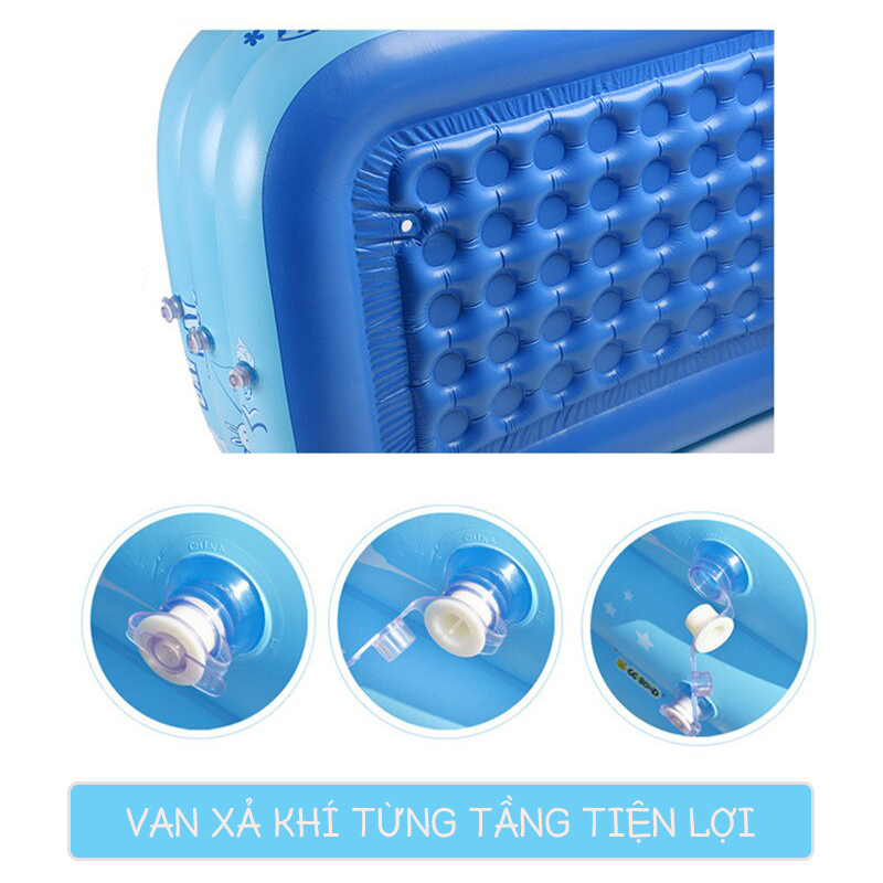 Bể Phao Bơi Ba Tầng Đa Chức Năng Cho Bé Vui Chơi Thoải Mái Nhiều Kích Thước M2-M3-M5-M8-2M1 CHỐNG TRƯỢT AN TOÀN CHO BÉ