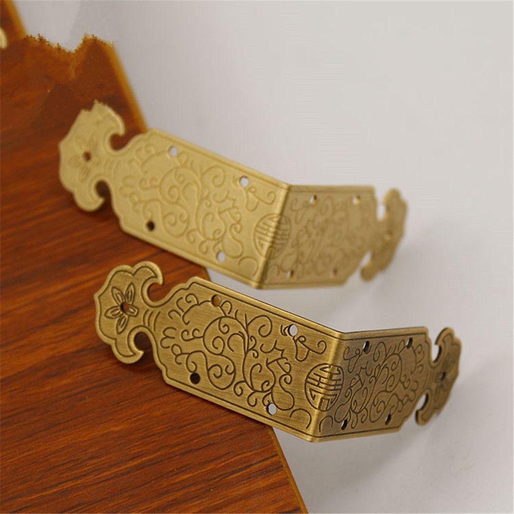 LEISURE Bộ 8 Giá Đỡ Góc Chạm Khắc Thủ Công Bằng Kim Loại Phong Cách Vintage