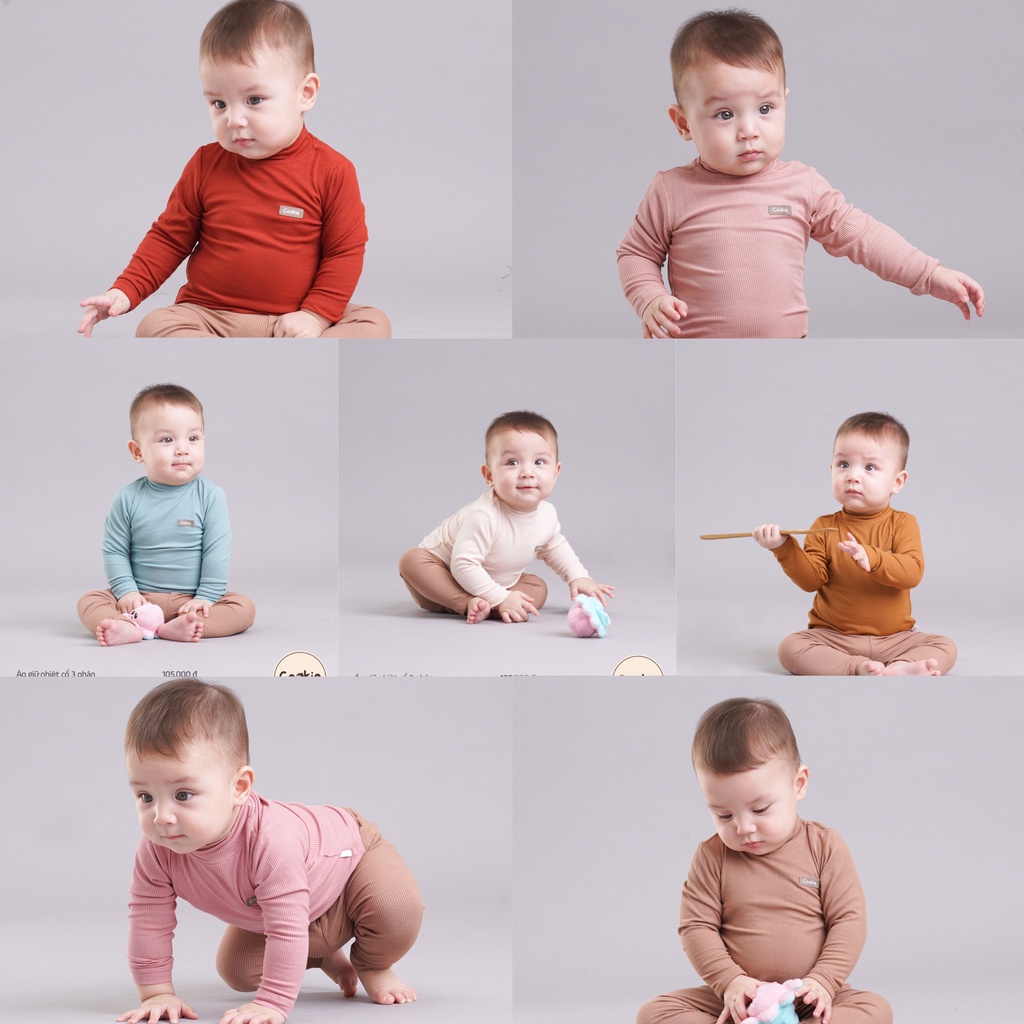 Áo cổ lọ giữ nhiệt cổ 3cm họa tiết đáng yêu cho bé Cookie