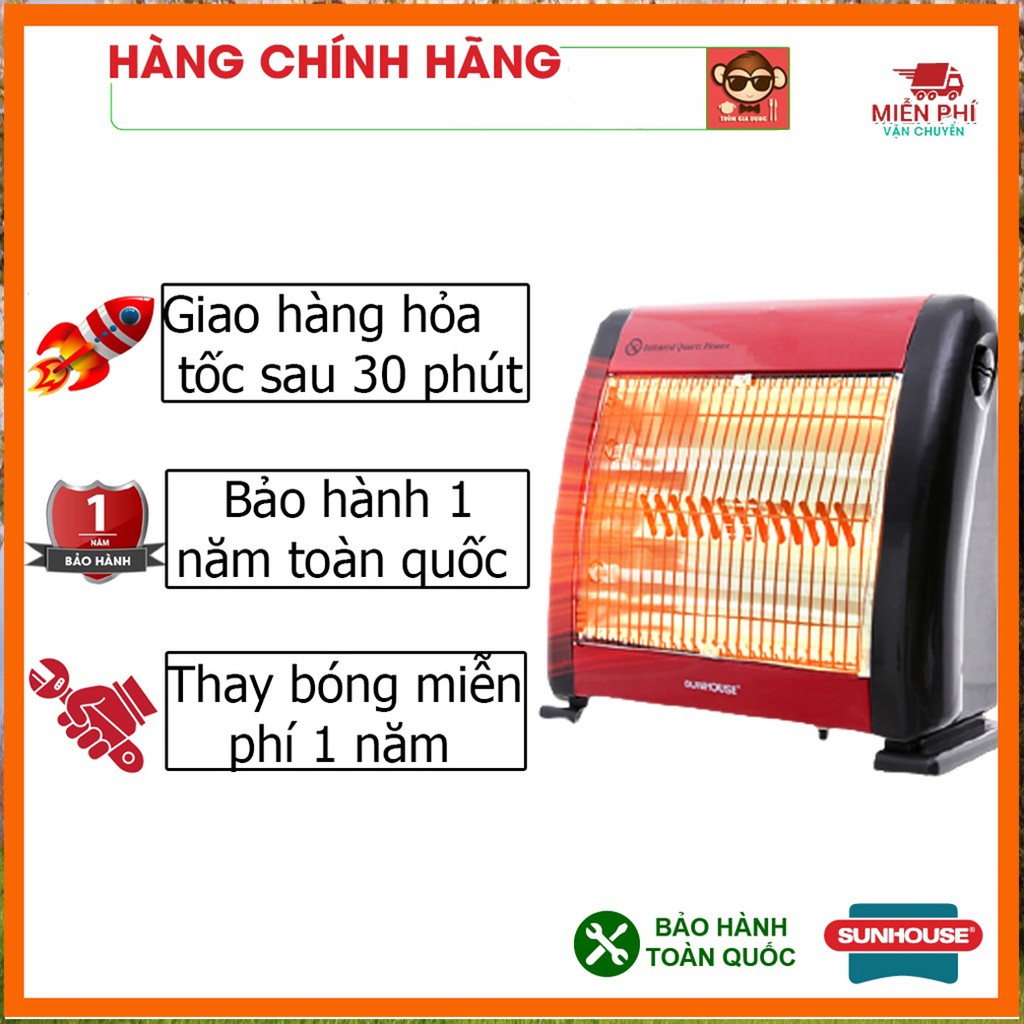 Đèn Sưởi SUNHOUSE 2 Bóng 3 Bóng SHD7013 - Máy sưởi Tốc Độ Làm Ấm nhanh Tỏa Nhiệt Đều - Bảo Hành 1 Năm