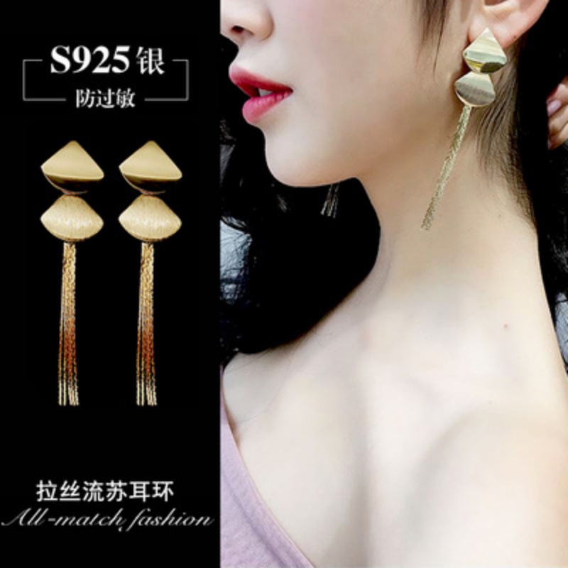 Đôi Khuyên Tai Dài Đính Đá Thời Trang Cho Nữ