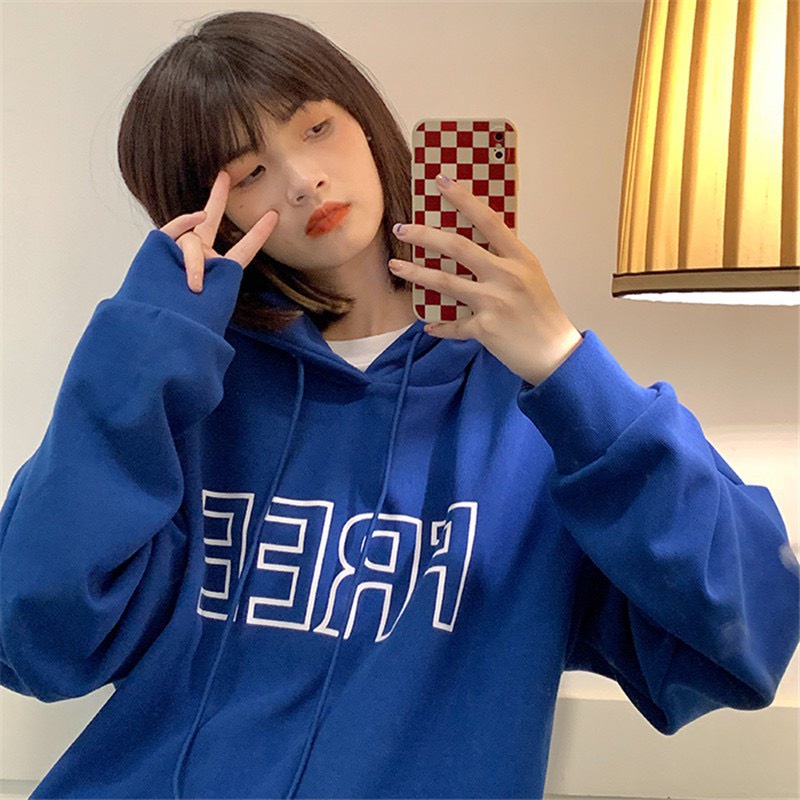 Áo hoodie form rộng họa tiết chữ FREE thời trang unisex/ Áo nỉ nam nữ bigsize có mũ mặc mùa đông phong cách Nano Ulzzang | BigBuy360 - bigbuy360.vn