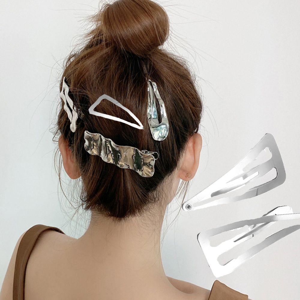 Kẹp Tóc Tam Giác Màu Đen|Set 10 Kẹp Tóc Phong Cách Retro Cho Nữ