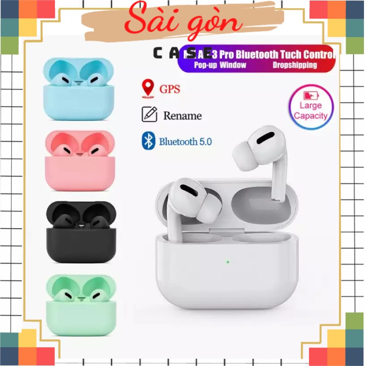 Tai nghe Bluetooth inpods pro TWS 5.0 FULL MÀU HÀN QUỐC TAI NGHE CẢM ỨNG VÂN TAY(MÃ INPOD PRO 3)