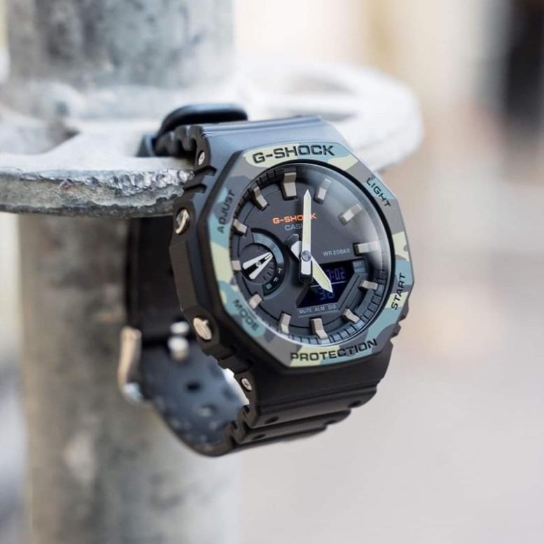 ĐỒNG HỒ NAM CHÍNH HÃNG New model Gshock 2021 GA-2100SU Phiên Bản Rằn Ri Quân Đội Cực Cool - VEUWATCH