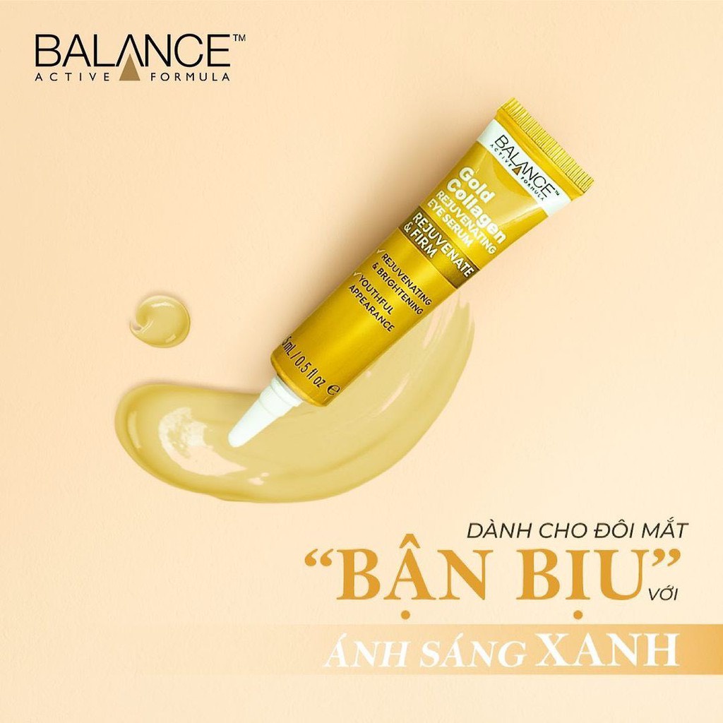 Serum Balance, serum tái tạo và dưỡng da mắt Balance Active Formula Gold Collagen Rejuvenating eye 15ml