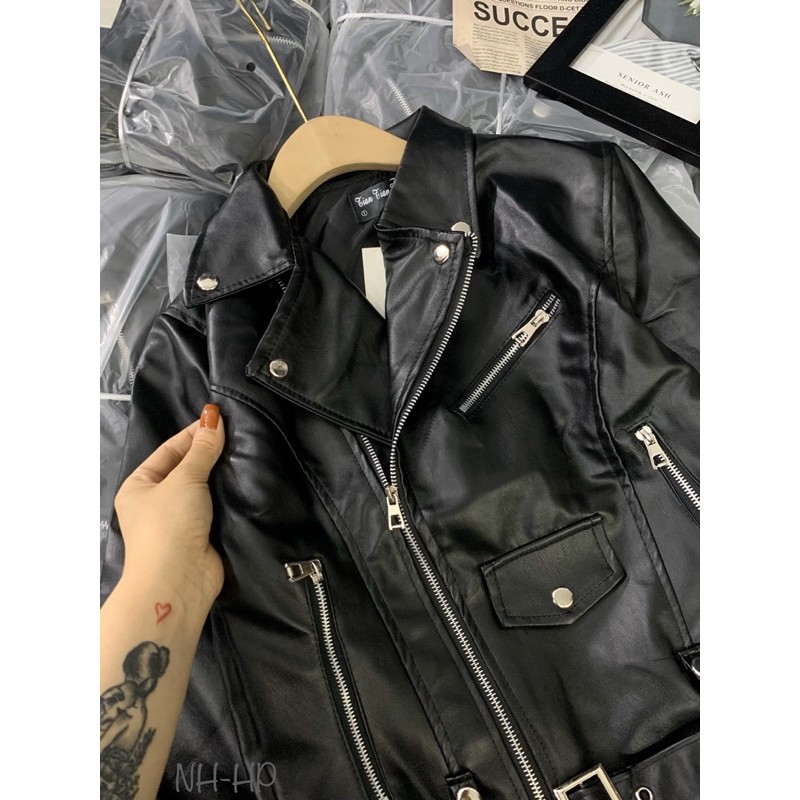 SIÊU HOT ÁO KHOÁC DA KÈM ĐAI CỔ VEST | BigBuy360 - bigbuy360.vn