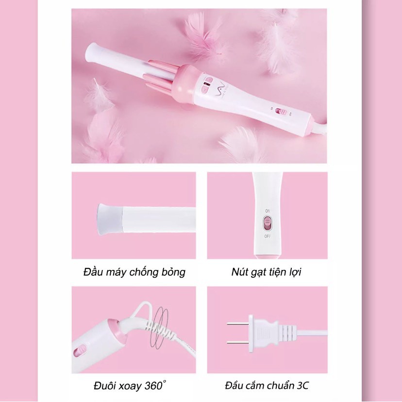 Máy Uốn Xoăn Tóc Xoay Tự Động 360 Vivid Vogue.